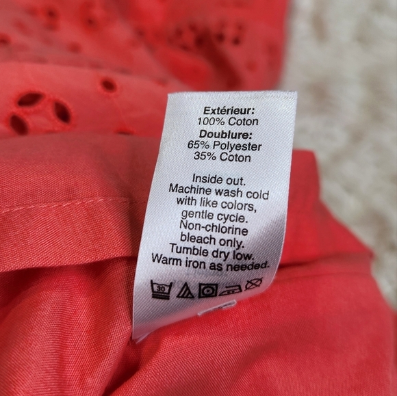 J CREW Factory NWT Eyelet Strapless Dress Salmon Pink Sz 6 - Picture 9 of 9